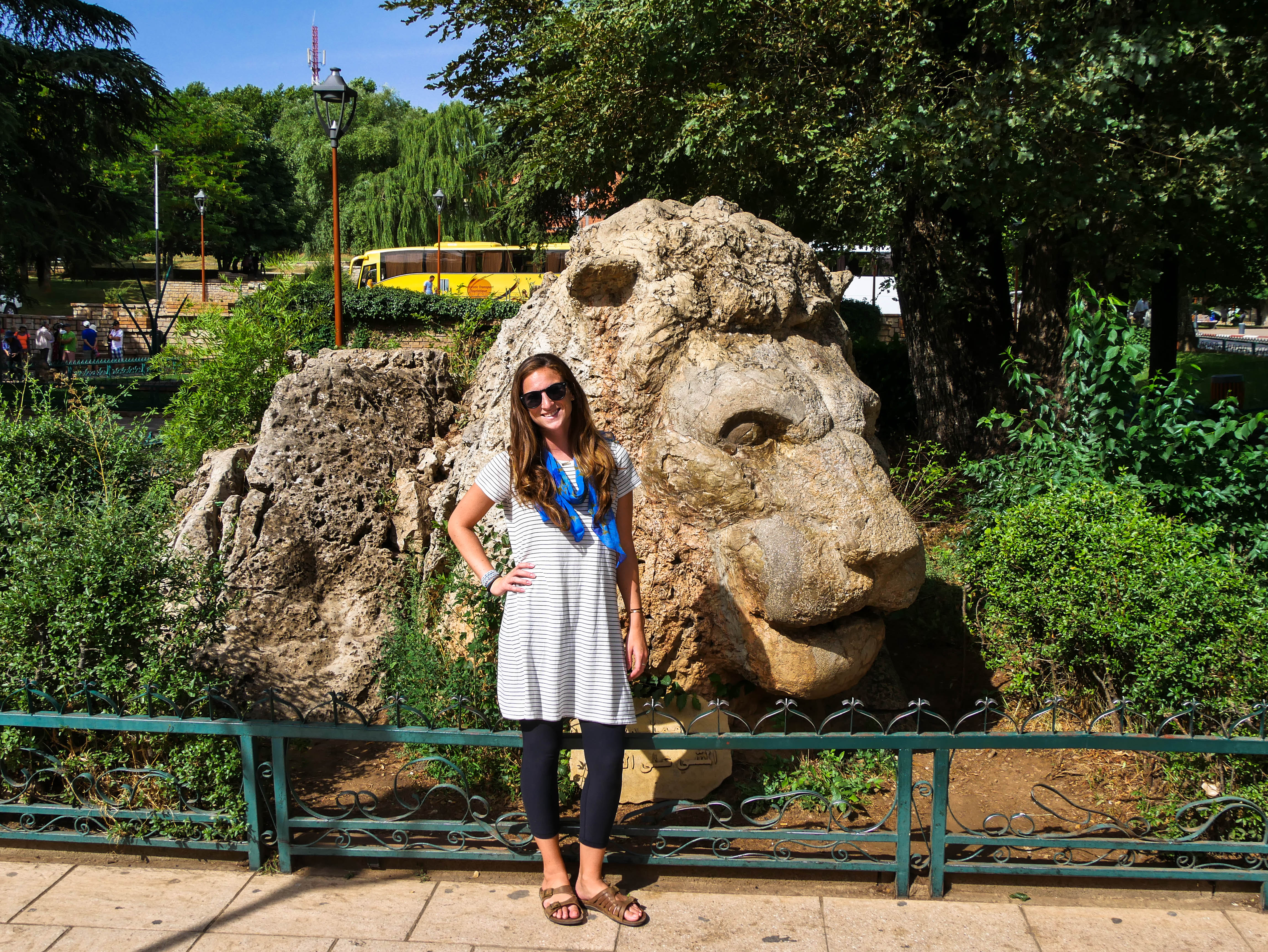 Lion statue in Ifrane, Morocco