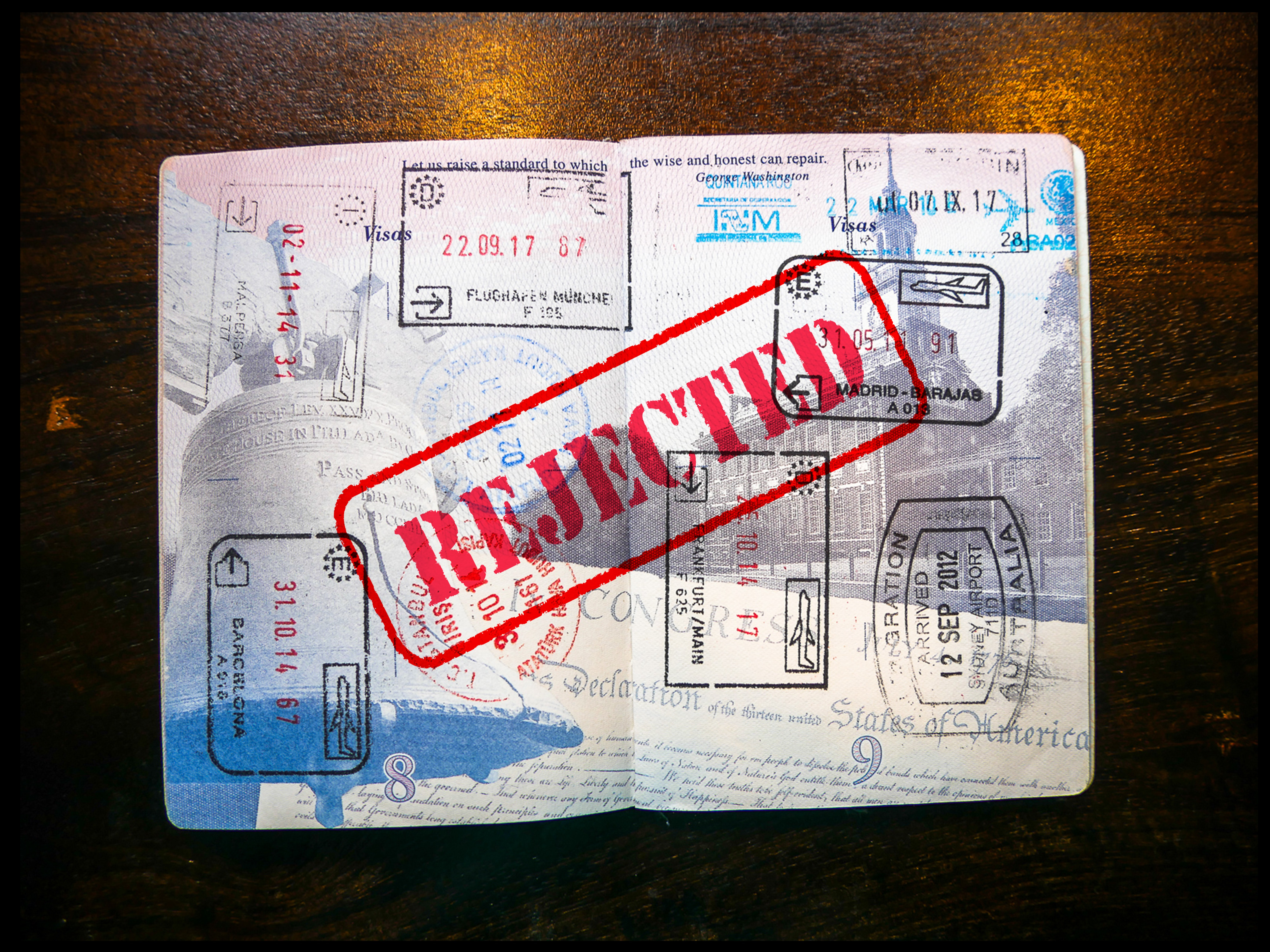 USA Passport Pages Stamped