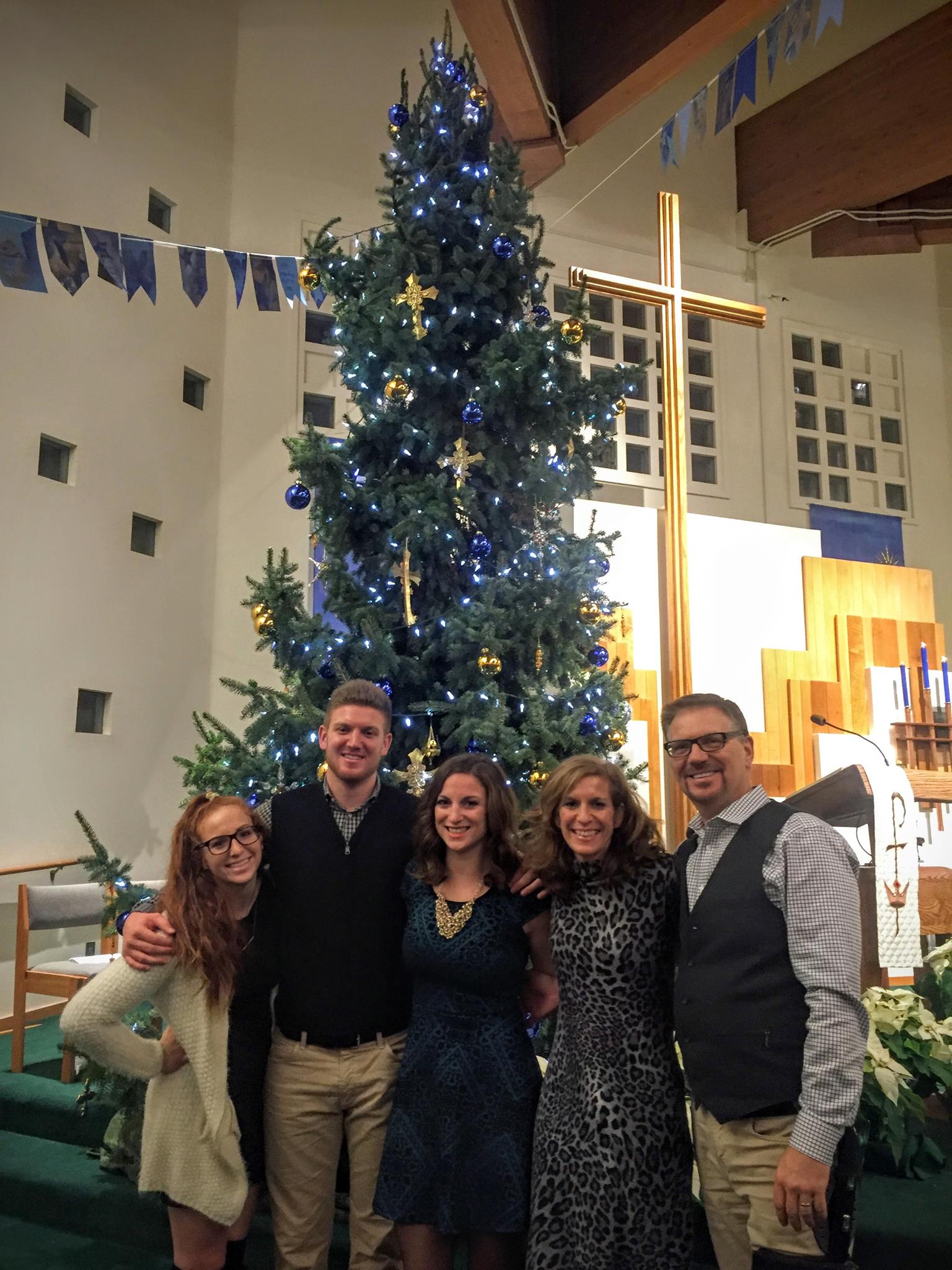 Family at church on Christmas Eve