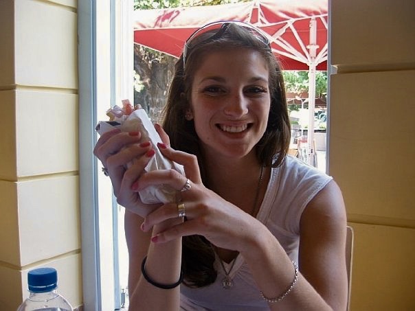 With my first gyro in Greece in 2008