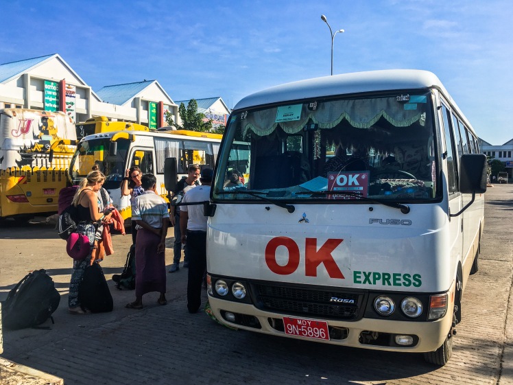 OK Express minibus travel in Myanmar 